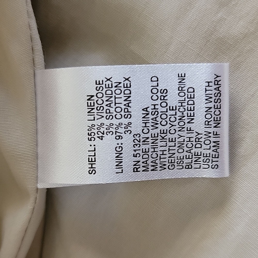 ANTONIO MELANI Natural Stretch Linen Eleanor Sleeveless Dress beige size 14 NWT - Picture 16 of 16